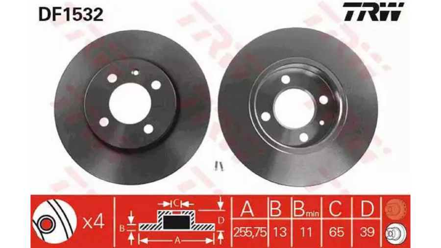 Dischi Freno (Coppia) Ant.Golf Iii-Iv 91+03-Caddy 95+
