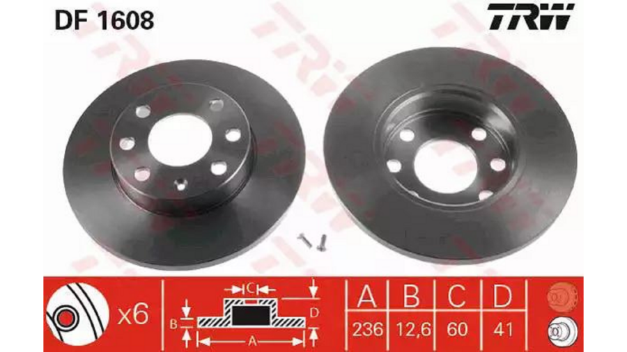 Dischi Freno (Coppia) Ant.Corsa B 93+Astra F 92+”236Mm”