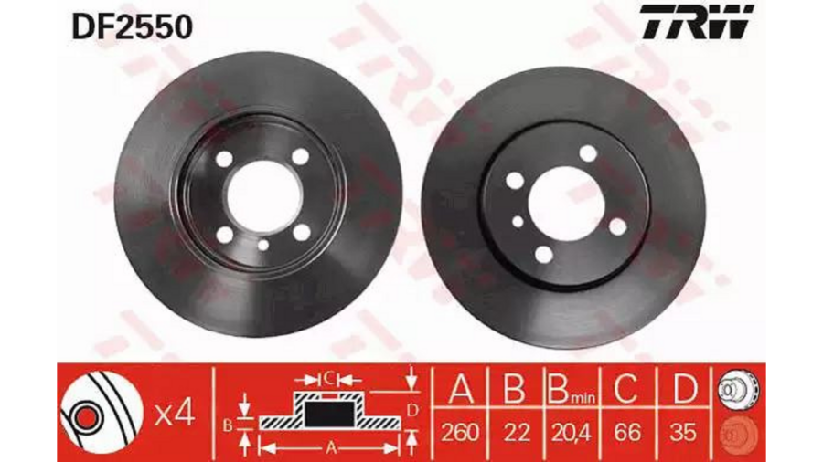 Dischi Freno (Coppia) Ant.Bmw 324D