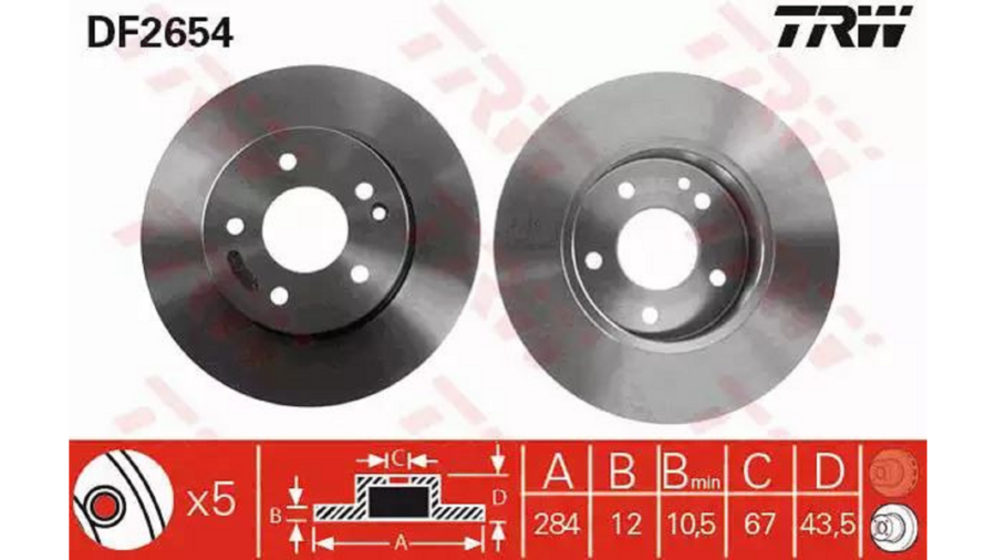 Dischi Freno (Coppia) Ant.Classe C W202 96+00