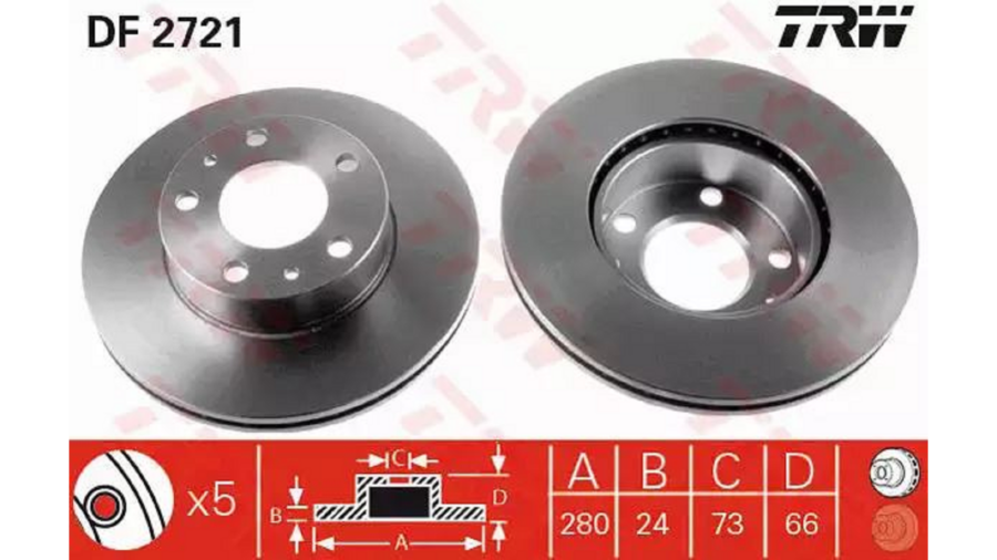 Dischi Freno (Coppia) Ant.Ducato 2.3-3.0 Jtd “280Mm”