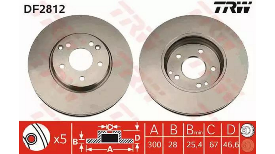 Dischi Freno (Coppia) Ant.Classe C 00+”W202/W203″D.288”