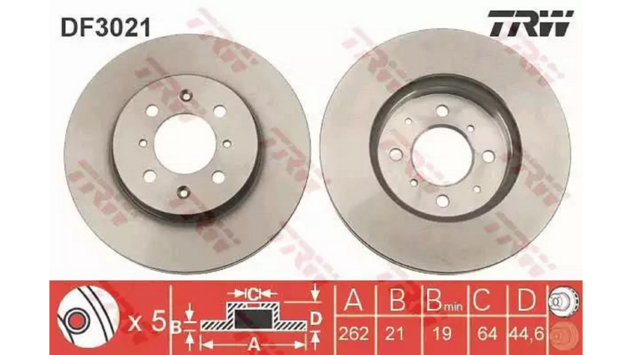Dischi Freno (Coppia) Ant.Honda Civic 91+(262Mm)