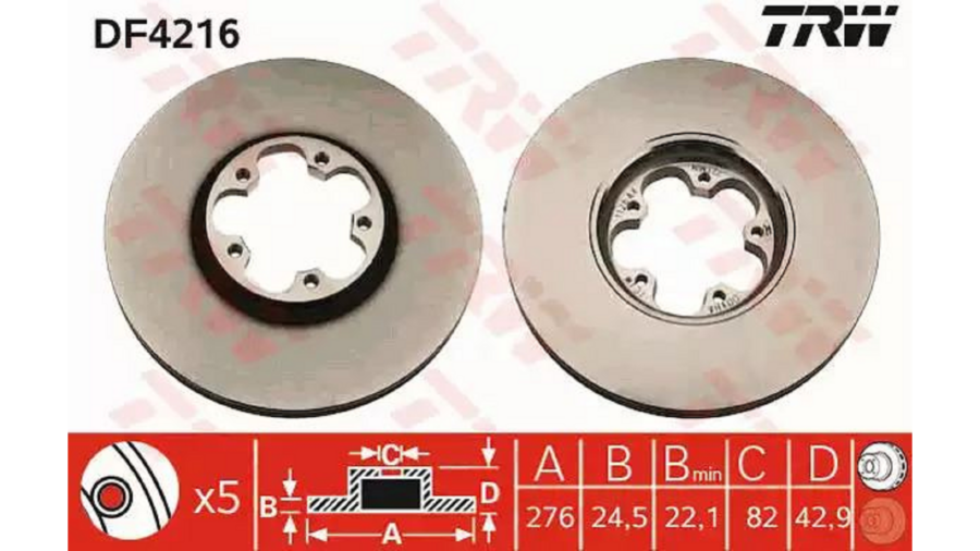 Dischi Freno (Coppia) Ant.Transit 00+06 (276mm)