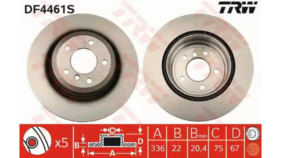 Dischi Freno (Singolo) Post.Bmw 3/E90 Diam.336Mm