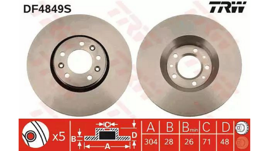 Dischi Freno Ant.Scudo-Expert 07+Peug.3008 17+(304Mm)