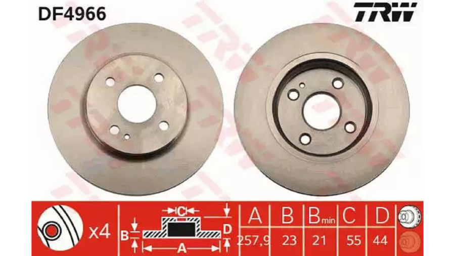 Dischi Freno (Coppia) Ant.Mazda 2 1.4 Tdi