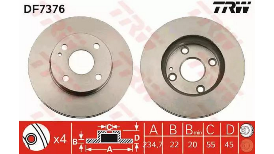 Dischi Freno (Coppia) Ant.Mazda 323 Diam235