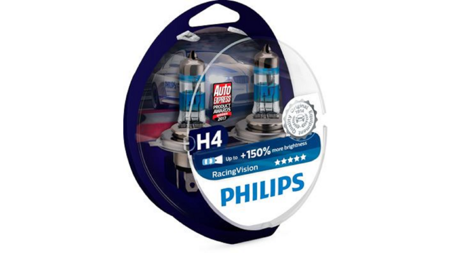 Coppia-Kit 2 Lampade Philips H4 12v Racing Vision +150%