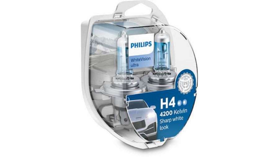Kit 2 Lampade H4+2 T10 12v 55w White Vision Ultra