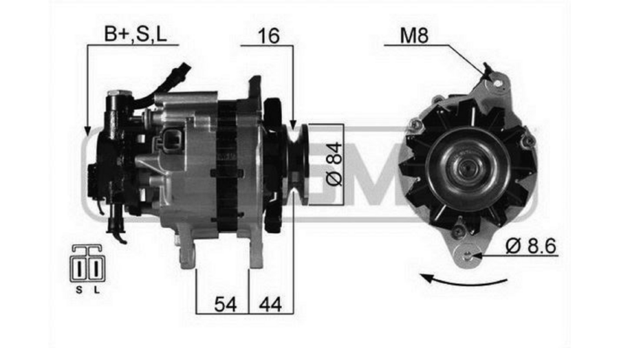 alternatore mits.pajero 2.5 td “60ah”