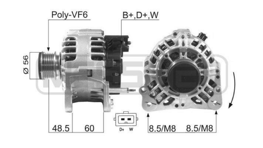 alternatore 90ah arosa-polo-caddy 97+1.7 sdi-1.9 d