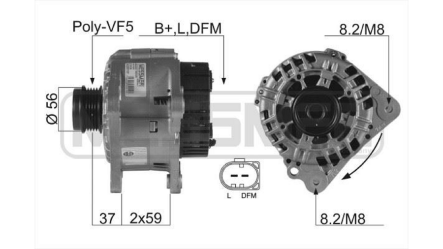 alternatore 140ah a4-a6-passat 00+1.9 tdi