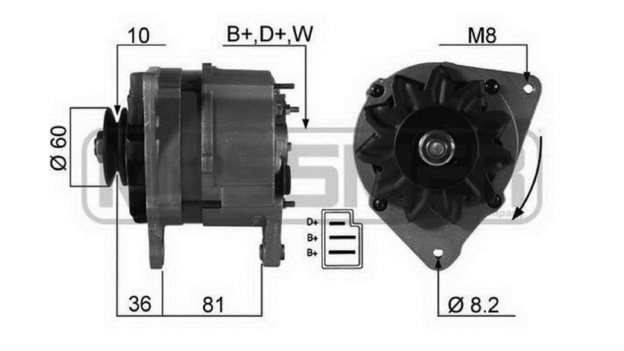 alternatore 55ah perkins