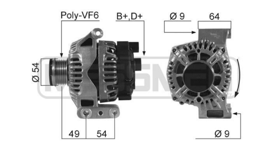 alternatore 105ah grande punto 05+musa-doblò 05+1.3 mjet