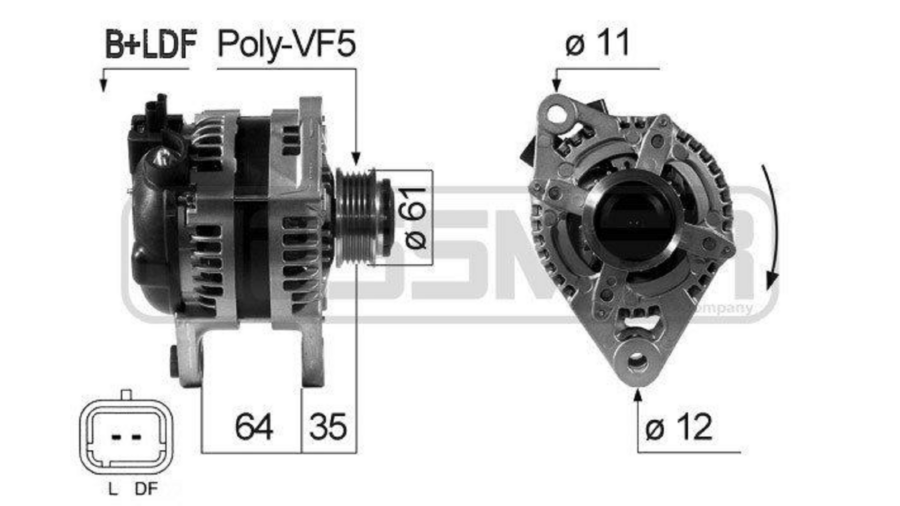 alternatore 150ah alfa 159-brera-croma 05+2.4 jtdm