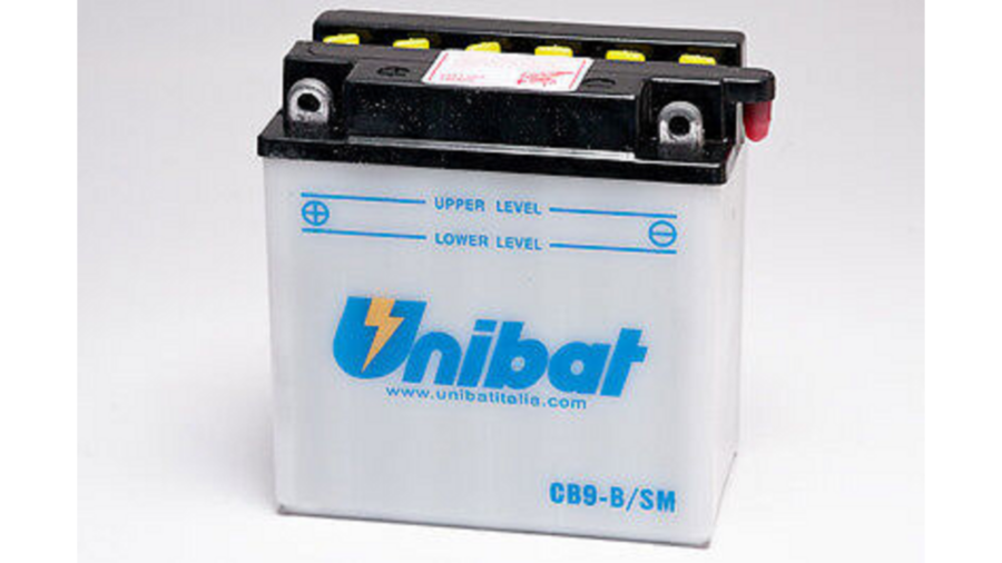 Batteria Moto Unibat 9Ah c/acido pred.