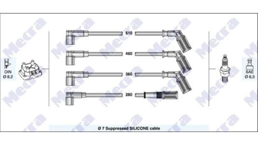 Kit Cavi Candele Fiat Panda (141) 87+1.0 1.1 ie
