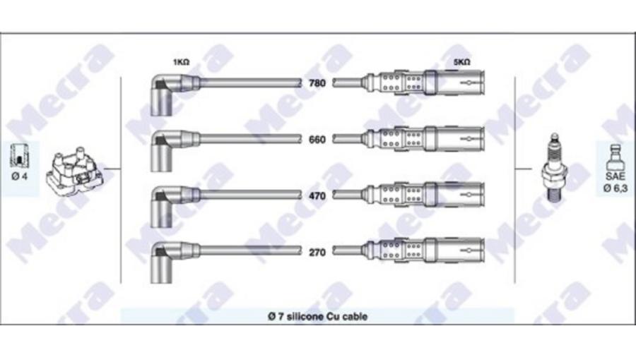 Kit Cavi Candele Volkswagen Bora-Golf-New Beetle 2000