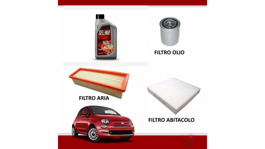 Kit Tagliando 500 1.2 1.4 Benzina/Gpl + Lt.4 Selenia 20k 10w40