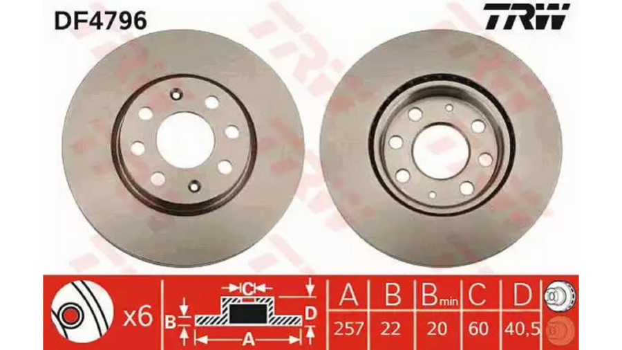 Dischi Freno (Coppia) Ant.Corsa 06+Grande Punto 05+(257Mm)