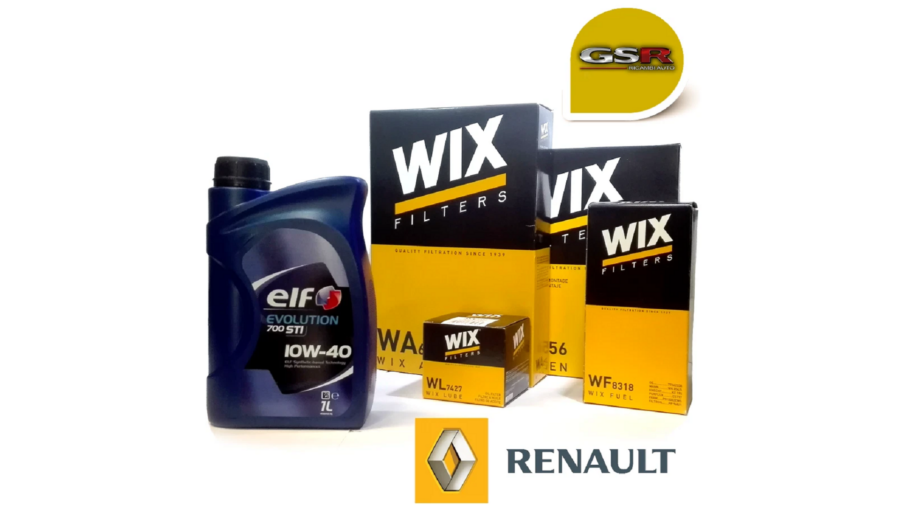 Kit Tagliando Clio II 1.2 58cv 43kw Dal 98 + 4lt Olio Elf 10w40